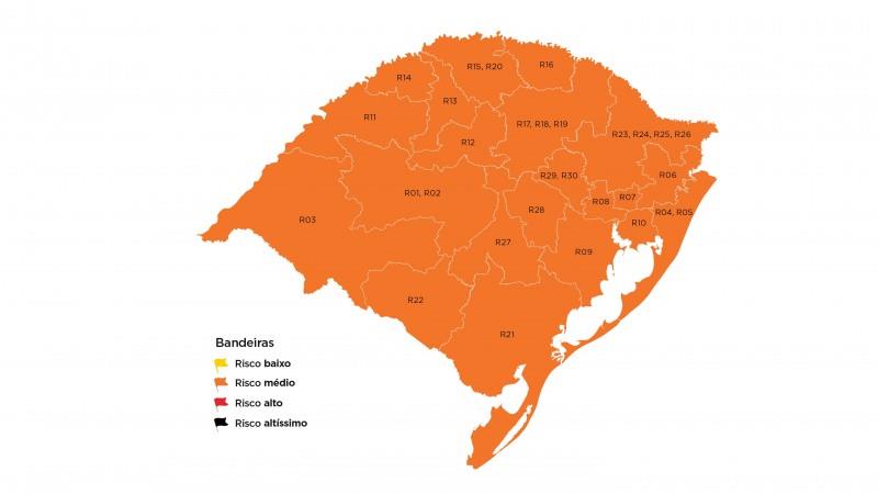 Mapa definitivo do Distanciamento Controlado volta a ficar todo laranja na 26ª rodada