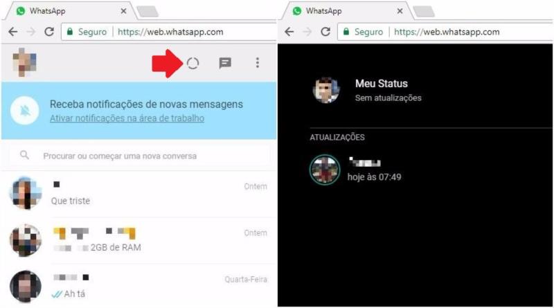 Agora é possível visualizar os Status do WhatsApp pelo PC