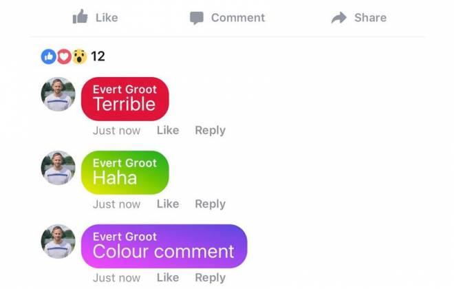 Facebook agora quer deixar os comentários coloridos