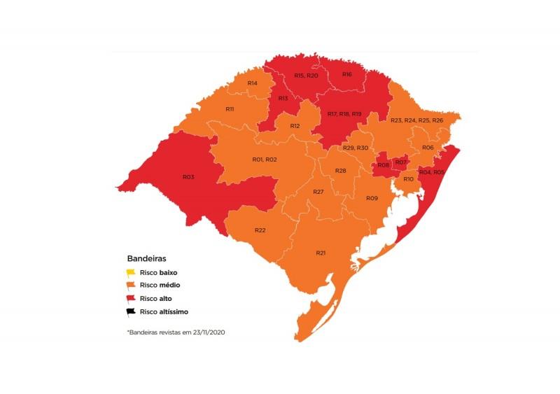 Mapa definitivo da 29ª rodada do Distanciamento Controlado traz oito regiões em vermelho