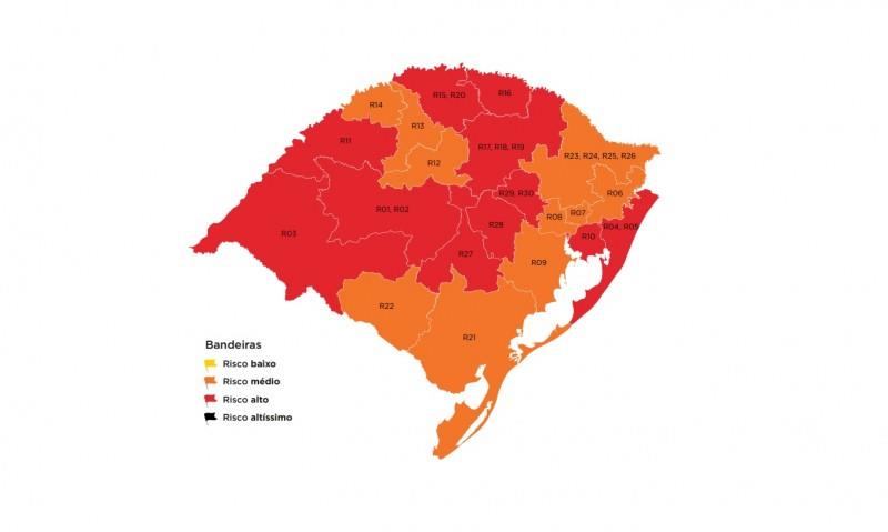 Duas regiões em bandeira vermelha enviam recursos ao mapa preliminar da 39ª rodada