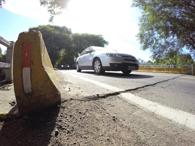 Na ERS-409, desnível em ponte chega a nove centímetros