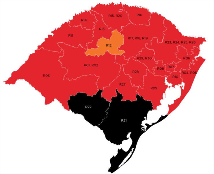 RS confirma primeiras bandeiras pretas no mapa definitivo da 32ª rodada