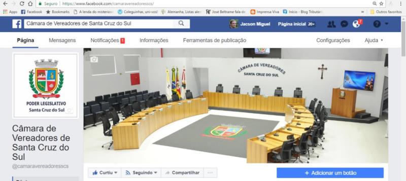 Câmara de Vereadores lança canal no Facebook