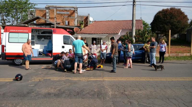 Motociclista fica gravemente ferido em acidente no bairro Arco Íris