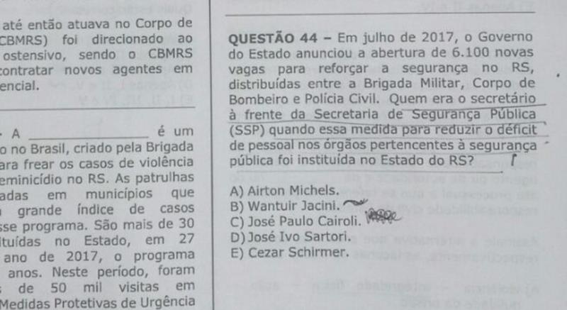 Questões de concurso público da BM serão avaliadas por suspeita de parcialidade