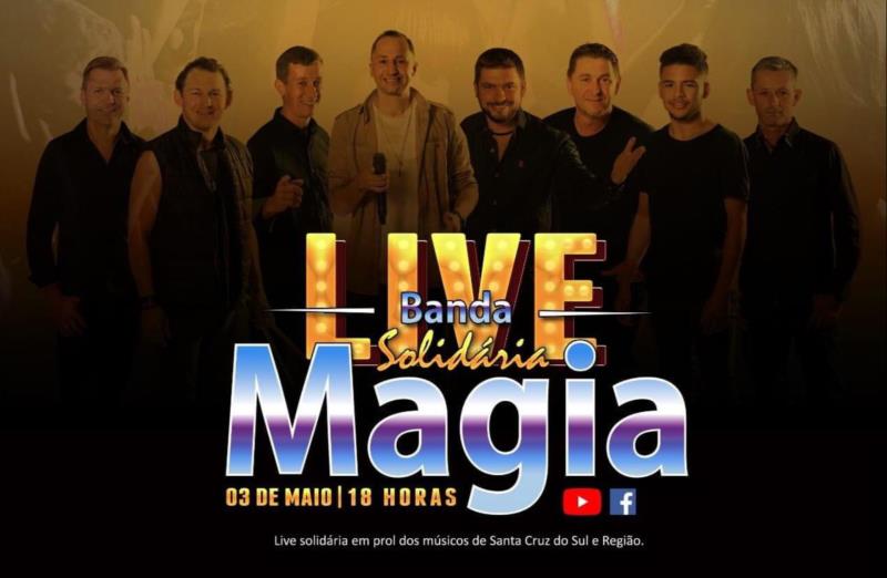 Banda Magia realiza live neste domingo para beneficiar músicos da região