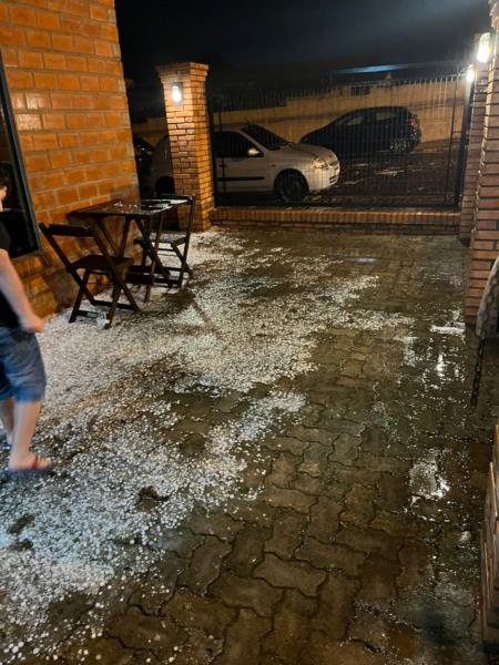 Temporal de granizo é registrado em Cachoeira do Sul