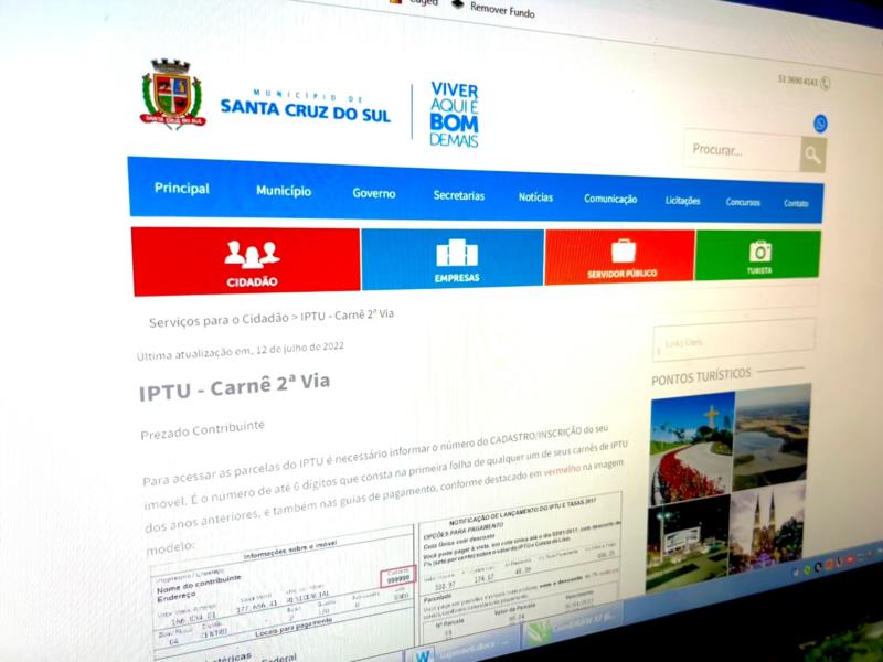 Contribuintes podem começar a pagar o IPTU a partir deste mês em Santa Cruz