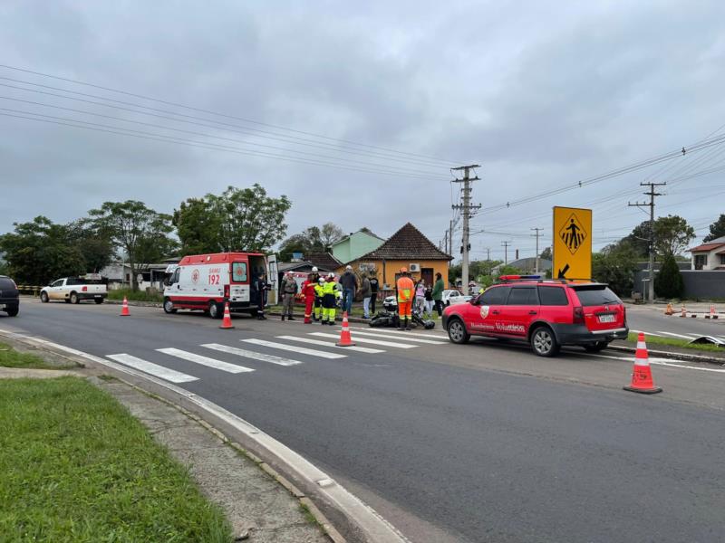 Condutor foge após se envolver em acidente com moto na RSC-287