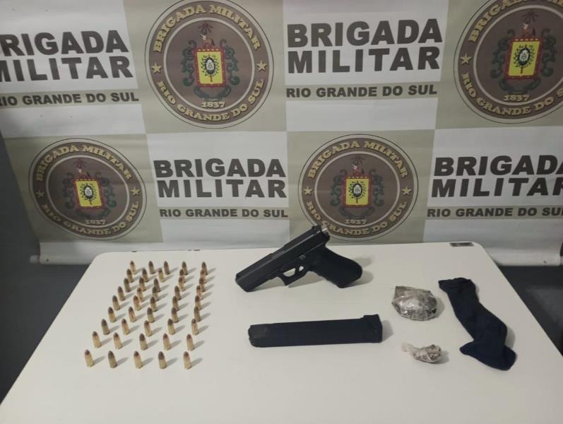 Homem é preso por porte ilegal de arma e posse de entorpecentes em Rio Pardo