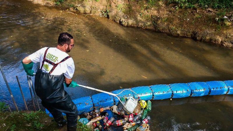 Barreira para conter lixo pode ser colocada no Rio Pardinho