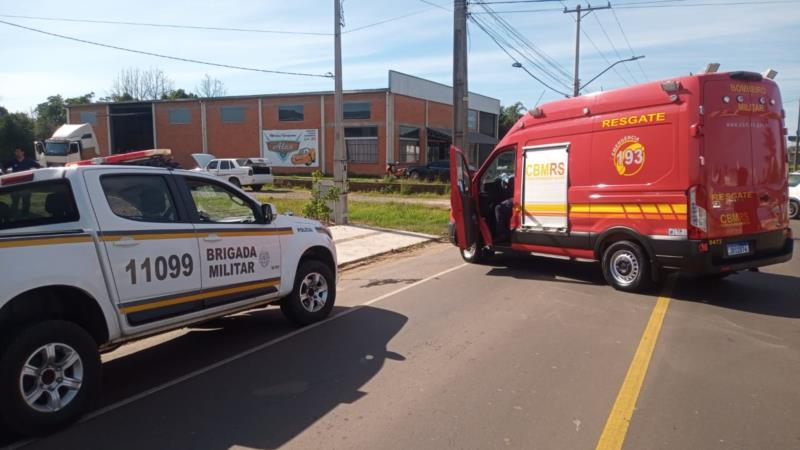 Colisão entre moto e bicicleta deixa uma pessoa ferida em Venâncio Aires