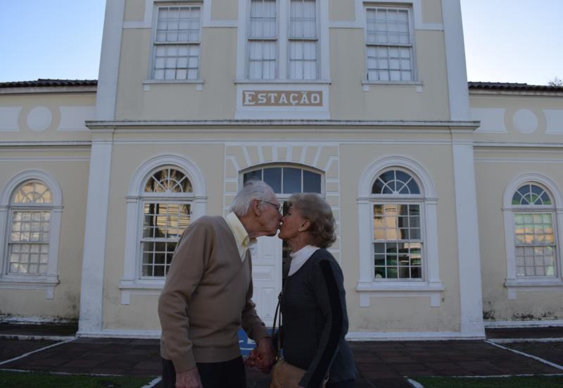 No casamento de quase sete décadas do casal Rabuske, a Estação Férrea também fez história