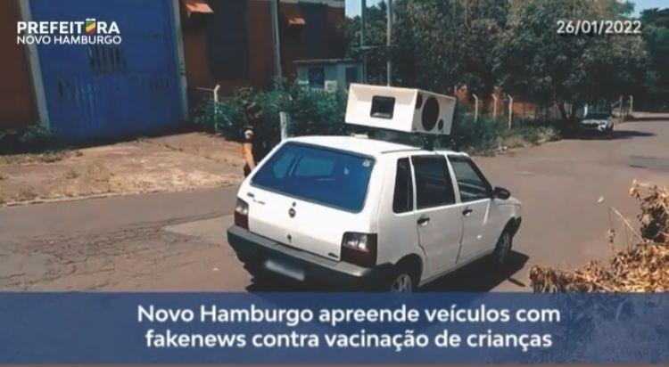 Carros de som que espalhavam mensagens antivacina são apreendidos em Novo Hamburgo