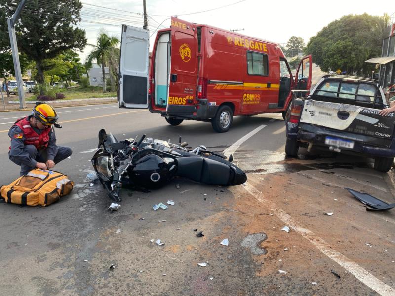 Motociclista fica ferido em acidente no Centro de Vera Cruz