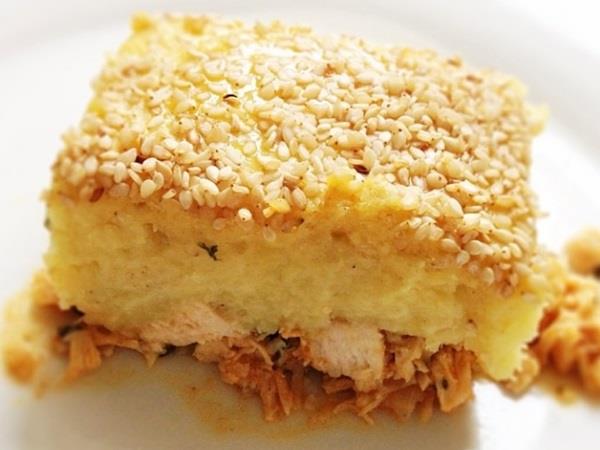 Escondidinho de batata doce com frango