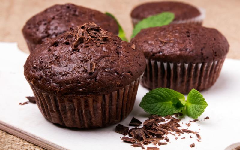 Muffins de chocolate e canela