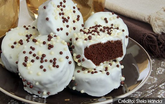 Pão de mel com chocolate branco