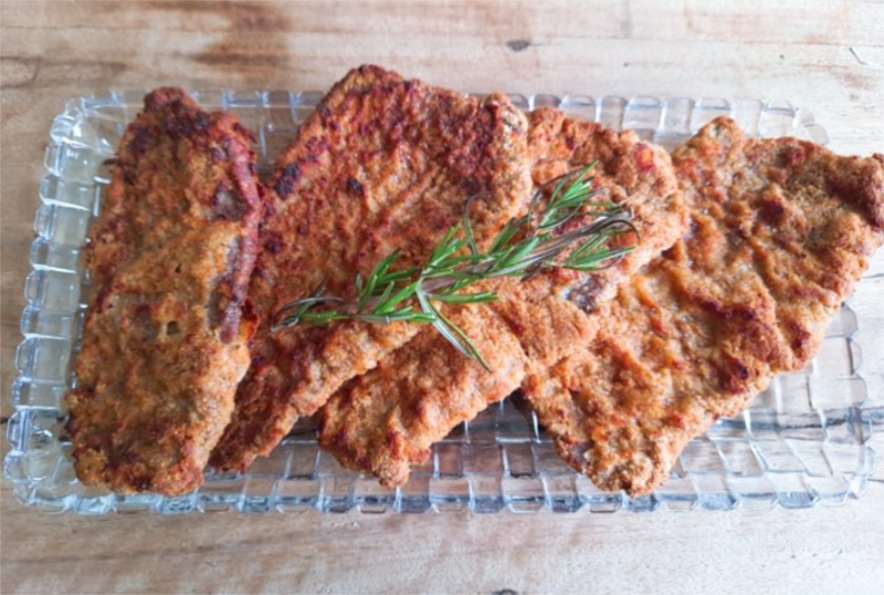 Bife a milanesa na airfrier