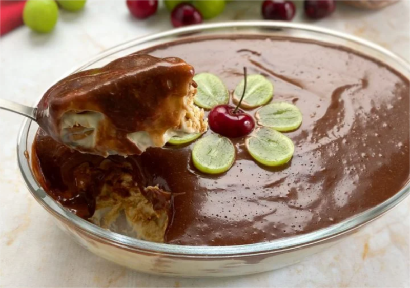 Torta de bolacha com chocolate fácil