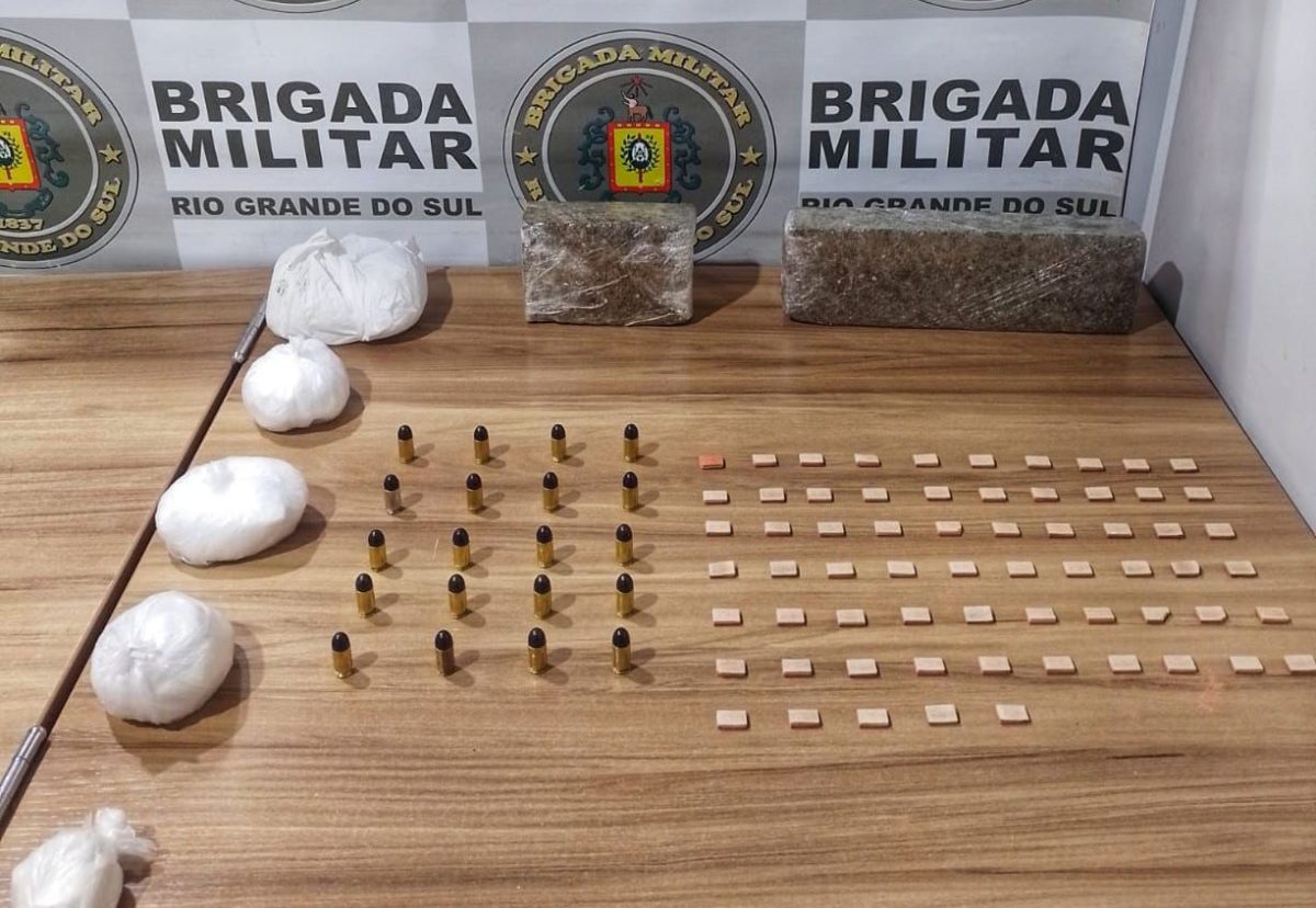 Idosa é detida com maconha, cocaína, ecstasy e munições em Venâncio Aires