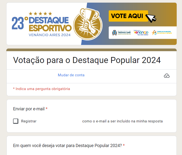 Votação para o Destaque Esportivo Popular encerra nesta quarta-feira