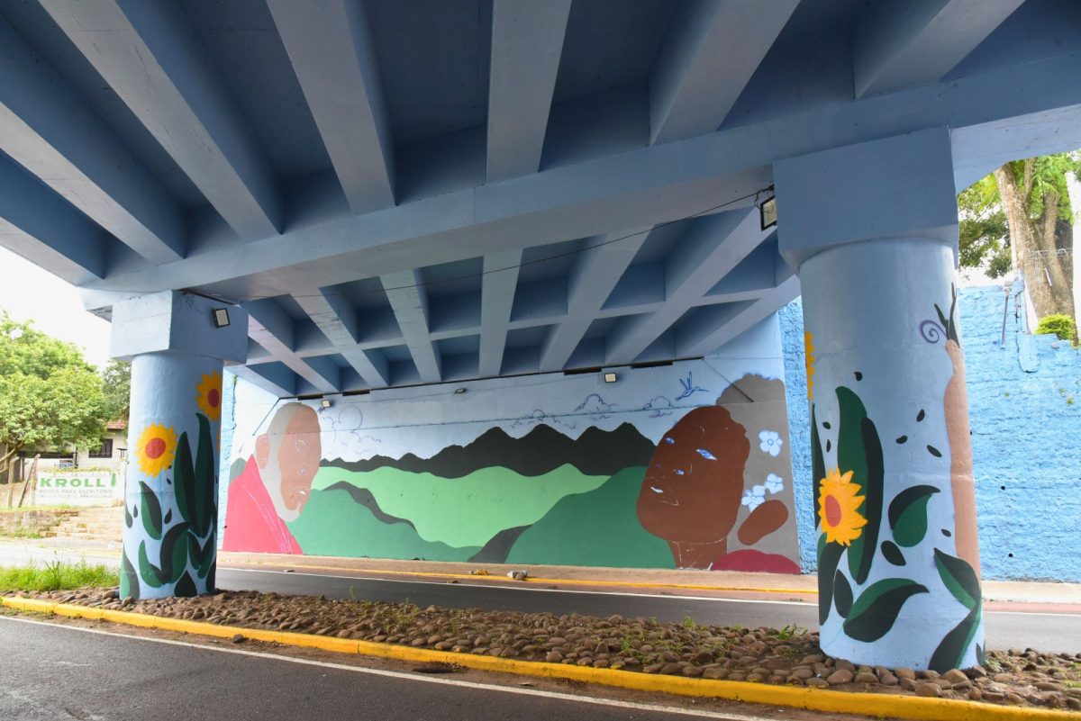 Projeto Mais Cor, Mais Vida leva a arte do grafite para a ponte seca